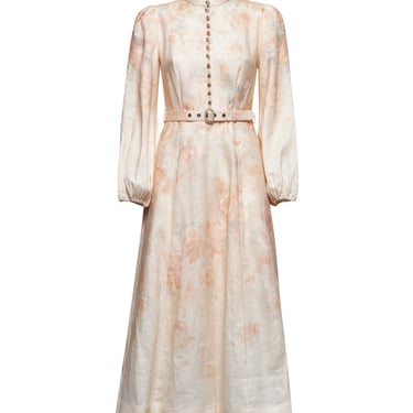 Zimmermann Women Floral Print Linen Crush Midi Dress