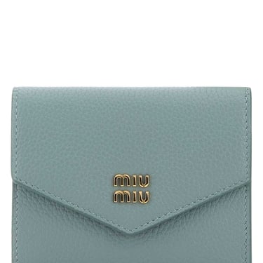 Miu Miu Women Light Blue Leather Wallet