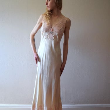 1930s silk satin gown . vintage slip dress . size xs to medium 