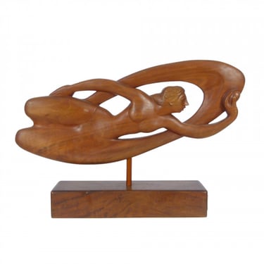1950s Nude Walnut Sculpture by James Hovie, Jr.