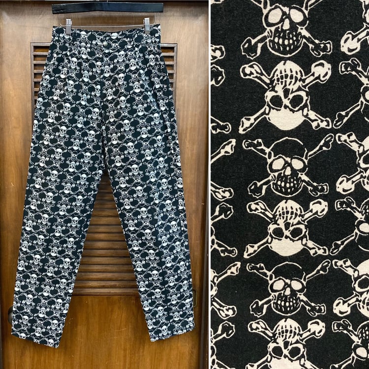 【新品、上下セット】Life's a Beach SKULL PATTERN Vintage 1980's w29 “Life's a Beach” Skull | Vintage on Hollywood