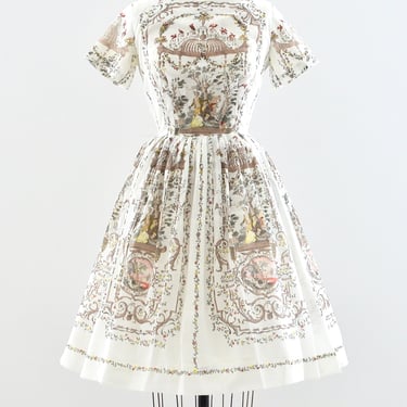 1950s Toile Print Dress