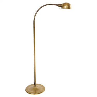 Midcentury Modern Patinated Brass Adjustable Floor Lamp