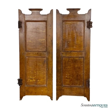 Antique Western Saloon Wood Raised Panel Doors - A Pair
