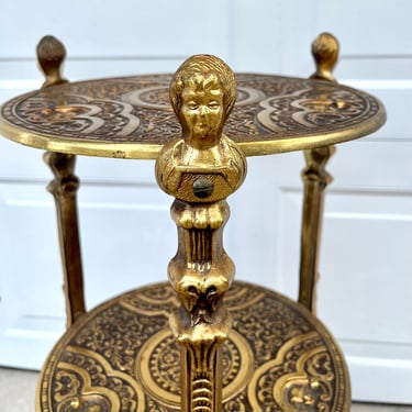 Vintage Brass 3 Tier Stand | Victorian Design | Brass Table | Brass Plant Stand | Footed Brass Table 