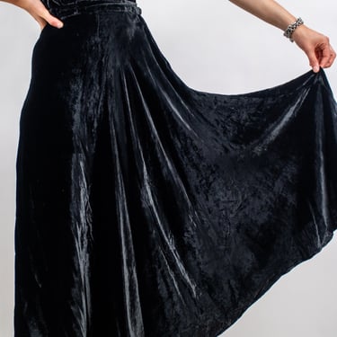 1940's bias cut velvet skirt