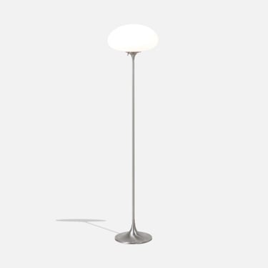 Mid-Century Modern \u201cMushroom\u201d Chrome Stem Floor Lamp by Laurel