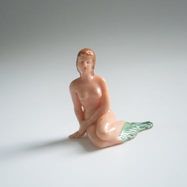 Hard Plastic Mermaid Figure, Miniature Bathing Beauty,  Vintage Cup Cake Topper made in Hong Kong #3 