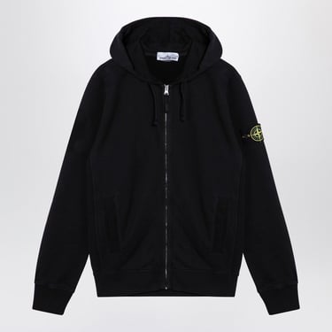 Stone Island Black Cotton Zipped Sweatshirt Men