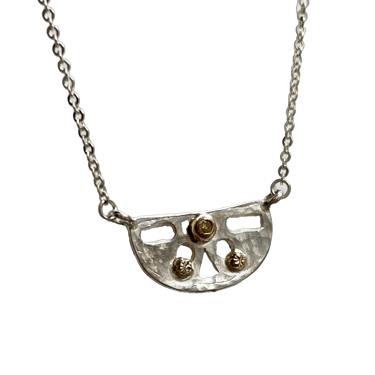 Sonja Fries | sterling silver necklace with 14k beads