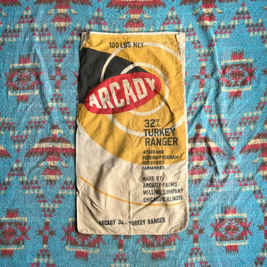 Vintage Arcady Turkey Ranger 100 lb Seed Sack Chicago, IL 