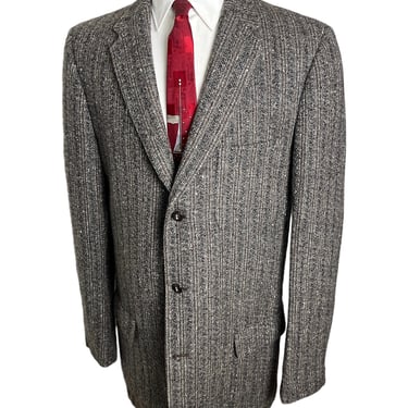 Vintage 1950s ATOMIC FLECK Wool Rockabilly Sport Coat ~ size 42 X-Long ~ blazer / jacket ~ Donegal Tweed ~ Elvis ~ VLV ~ 