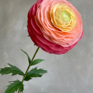 Crepe Paper Watermelon Ranunculus -- Paper Flowers for Home Decor or Weddings 