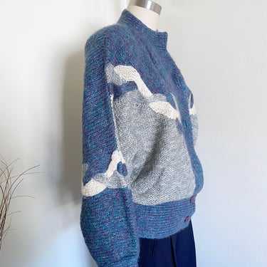 Vintage Wool Blend Abstract Cardigan 