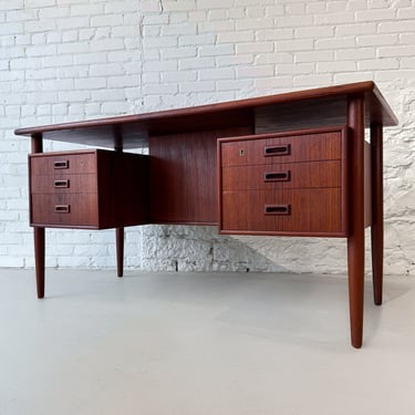 Danish Teak Bookshelf Executive Desk