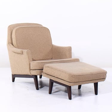 Roger Sprunger for Dunbar Mid Century Lounge Chair and Ottoman - mcm 