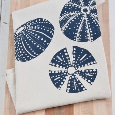 Organic Cotton Tea Towel | Sea Urchin in Navy