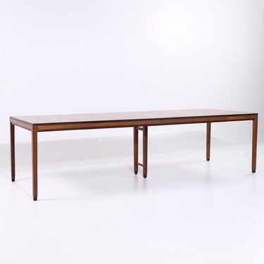 Kipp Stewart for Directional Style Mid Century Walnut Parsons Expanding Dining Table with 4 Leaves - mcm 