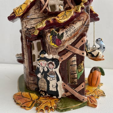 Vintage Thanksgiving Ceramic Light Up House, By Blue Sky Clayworks, Fall  Decor, Tea Light, Design By Heather Goldminc, Light Not Included 