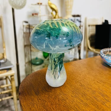 Resin Mushroom Figurine Handmade Earth Filled 
