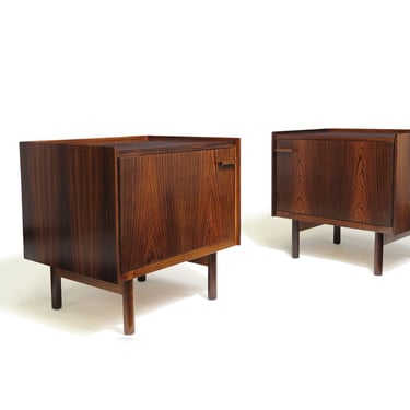 Pair Ib Kofod Larsen for Brandi Moblefabrik Brazilian Rosewood Nightstands