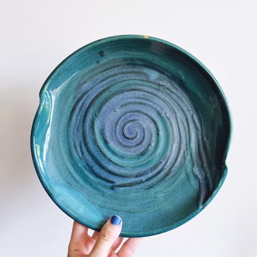 Vintage Kintsugi Stoneware Pottery Plate 