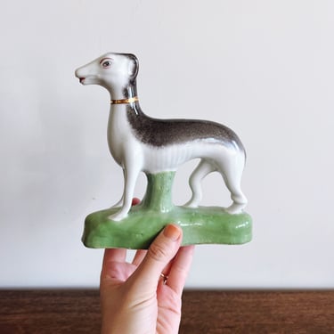 Vintage Ceramic Painted Greyhound Figurine 