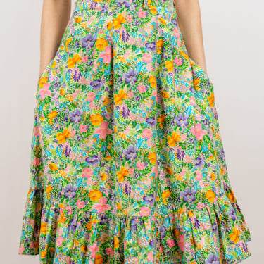 1970's tiered floral skirt