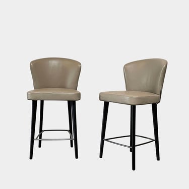 Minotti Aston Counter Stool Set in Taupe