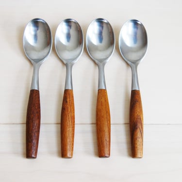 Set of 4 Dansk Fjord Flatware Tea Spoons by Jens Quistgaard Made in Germany 