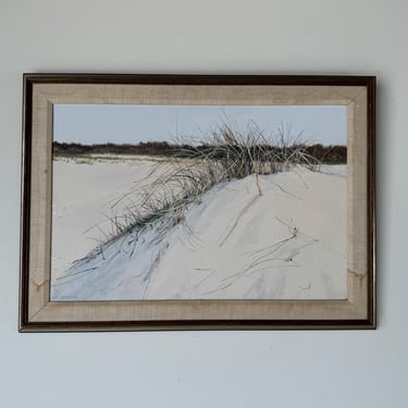 JOY BIDDLE Massachusetts, 1928-2007 - " Spring  Dune" Landscape  Painting, Framed 