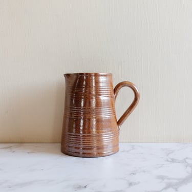 quintessentially French vintage glazed stoneware pitcher