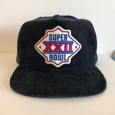 1988 New Era NFL Super Bowl XXII Black Corduroy Snapback
