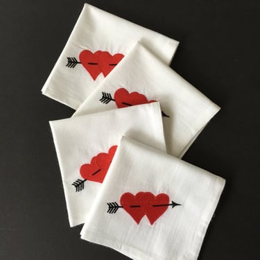 Valentine's Hearts Vintage Napkins 