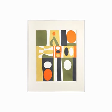 Donna Jaggard Hard Edge Serigraph on Paper "The Archer" Abstract Print 