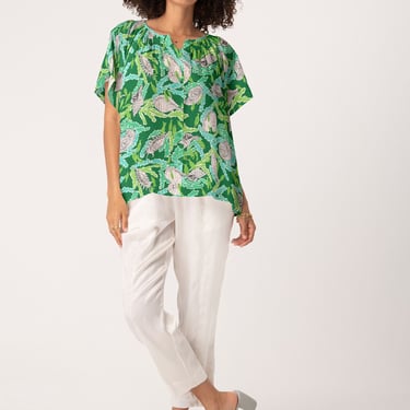 Short Sleeve Classic Blouse in Polished Cotton