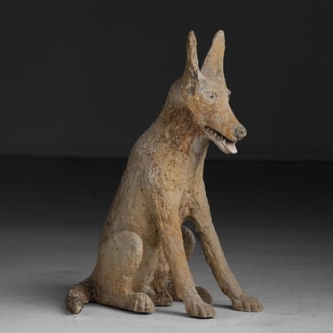 Primitive Dog Sculpture