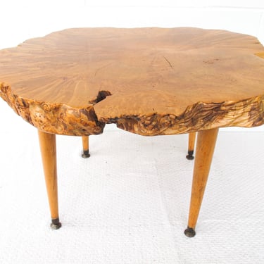 Midcentury Wood Slab Coffee Table 