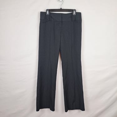 Vintage 2000s Low Rise Black Pinstripe Flare Pants 