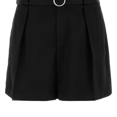 Jil Sander Men Black Viscose Blend Bermuda Shorts