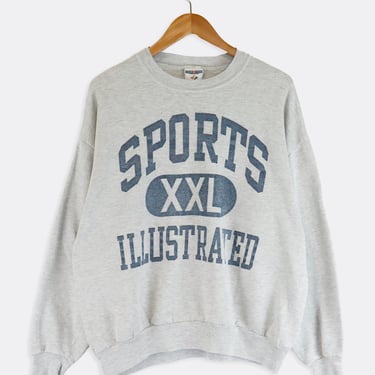 Vintage Sports Illustrated XXL Blue Graphic Vinyl Sweatshirt Sz L