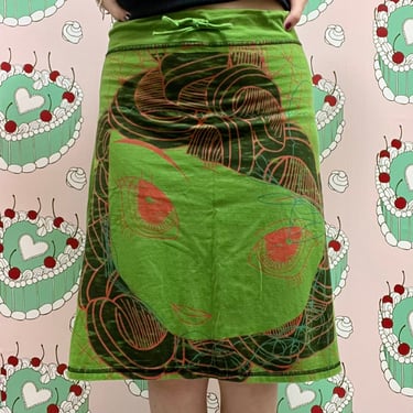 Green Face Graphic Skirt