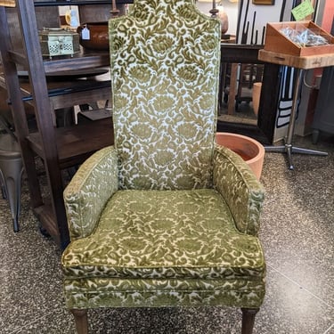 Funky green chair made for a queen