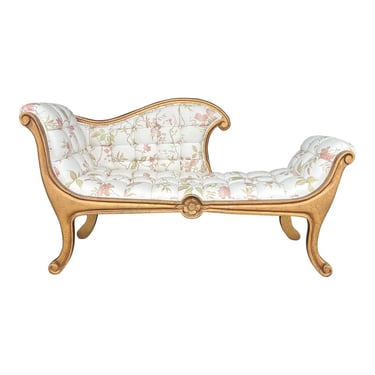 Louis XVI Style Diminutive Gilded Chaise Bench 