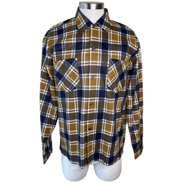 Men’s 1960s navy and brown flannel 