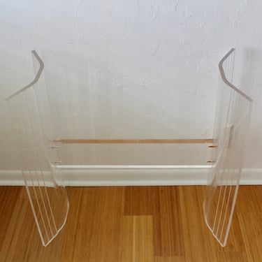 Vintage Lucite Three Piece Console Table or Desk Base 