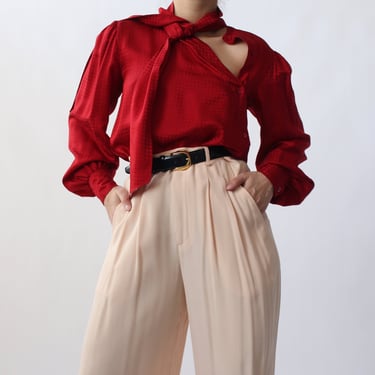 Vintage Guy Laroche Asymmetrical Silk Blouse