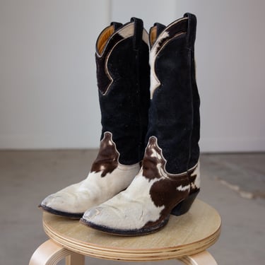 vintage Justin cowhide/suede cowboy boots