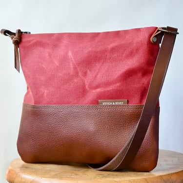 Paprika Spice Waxed Canvas and Leather Day Bag