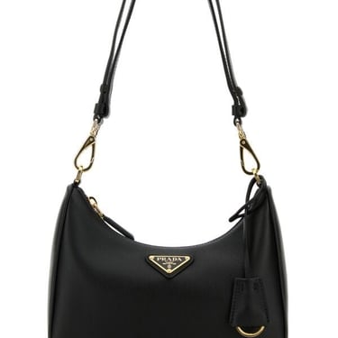 Prada Women Black Leather Mini Prada Re-Edition Shoulder Bag